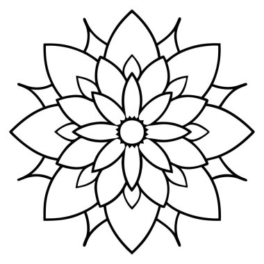 Boyama kitabı veya sayfa için soyut mandala süsü