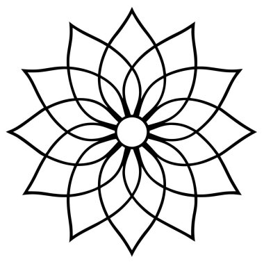 Boyama kitabı veya sayfa için soyut mandala süsü