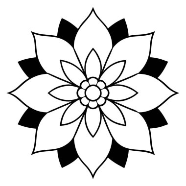 Soyut mandala süs deseni, çiçek deseni