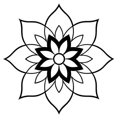 Soyut mandala süs deseni, çiçek deseni