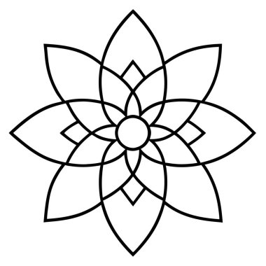 Mandala süs deseninin vektörü, Mandala ana hatları biçimi