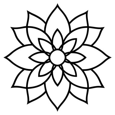 Mandala süs deseninin vektörü, Mandala ana hatları biçimi