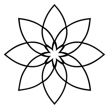 Mandala süs deseninin vektörü, Mandala ana hatları biçimi
