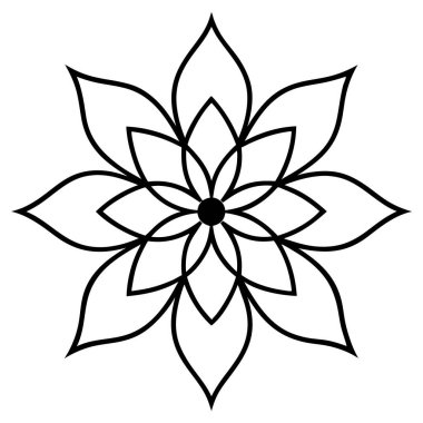 Mandala süs deseninin vektörü, Mandala ana hatları biçimi