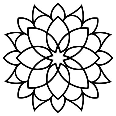 Mandala süs deseninin vektörü, Mandala ana hatları biçimi