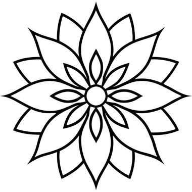 Mandala süs deseninin vektörü, Mandala ana hatları biçimi