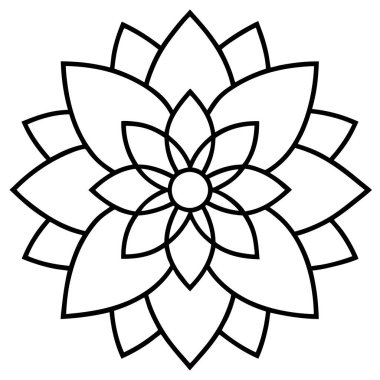 Mandala süs deseninin vektörü, Mandala ana hatları biçimi