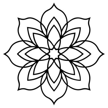 Mandala süs deseninin vektörü, Mandala ana hatları biçimi