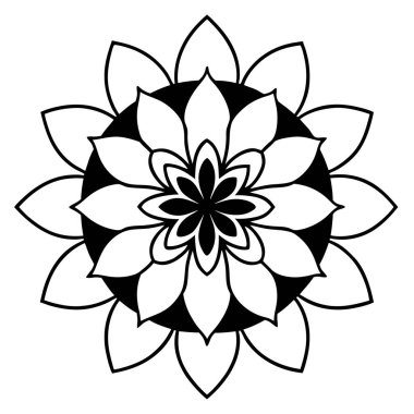 Mandala süs deseninin vektörü, Mandala ana hatları biçimi