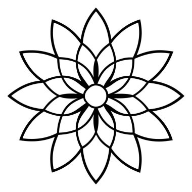 Mandala süs deseninin vektörü, Mandala ana hatları biçimi