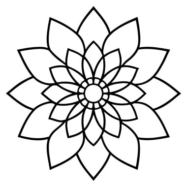 Mandala süs deseninin vektörü, Mandala ana hatları biçimi