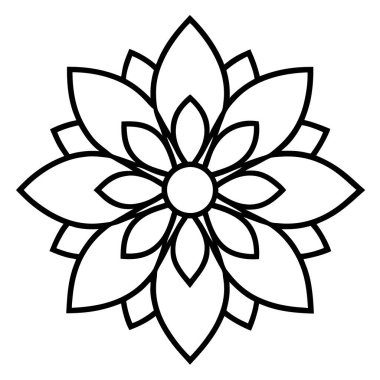 Mandala süs deseninin vektörü, Mandala ana hatları biçimi