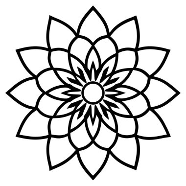 Mandala süs deseninin vektörü, Mandala ana hatları biçimi