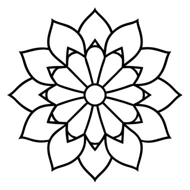 Mandala süs deseninin vektörü, Mandala ana hatları biçimi