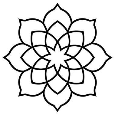 Mandala süs deseninin vektörü, Mandala ana hatları biçimi