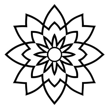 Mandala süs deseninin vektörü, Mandala ana hatları biçimi