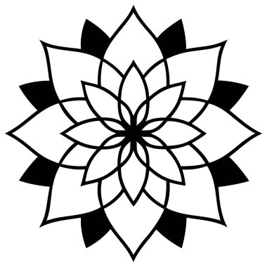 Mandala süs deseninin vektörü, Mandala ana hatları biçimi