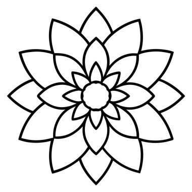 Mandala süs deseninin vektörü, Mandala ana hatları biçimi