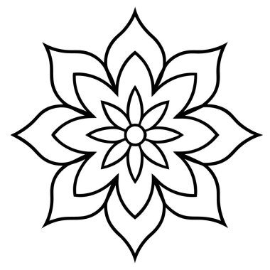 Mandala süs deseninin vektörü, Mandala ana hatları biçimi