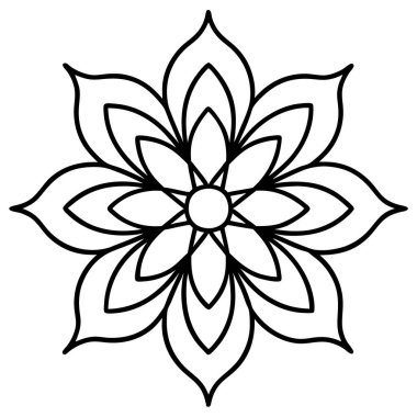 Mandala süs deseninin vektörü, Mandala ana hatları biçimi