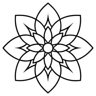 Mandala süs deseninin vektörü, Mandala ana hatları biçimi