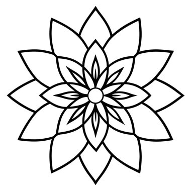 Mandala süs deseninin vektörü, Mandala ana hatları biçimi
