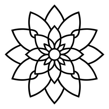 Mandala süs deseninin vektörü, Mandala ana hatları biçimi