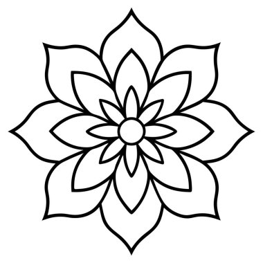 Mandala süs deseninin vektörü, Mandala ana hatları biçimi