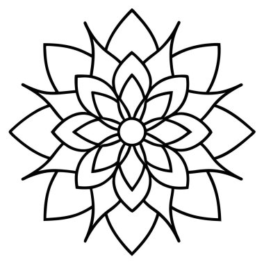 Mandala süs deseninin vektörü, Mandala ana hatları biçimi