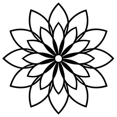 Mandala süs deseninin vektörü, Mandala ana hatları biçimi