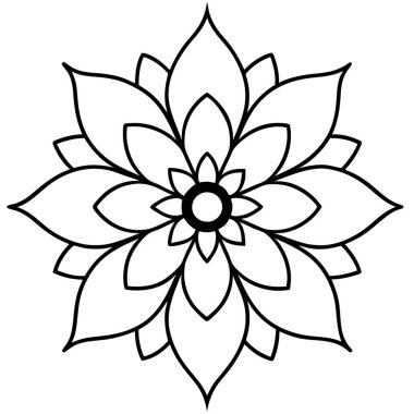 Mandala süs deseninin vektörü, Mandala ana hatları biçimi