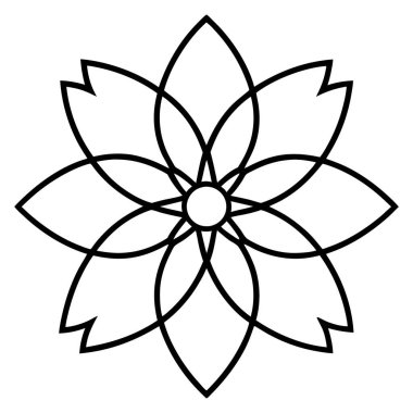 Mandala süs deseninin vektörü, Mandala ana hatları biçimi
