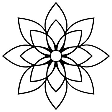 Mandala süs deseninin vektörü, Mandala ana hatları biçimi