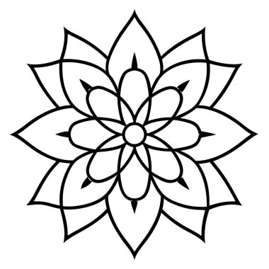 Mandala süs deseninin vektörü, Mandala ana hatları biçimi