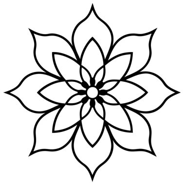 Mandala süs deseninin vektörü, Mandala ana hatları biçimi