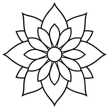 Mandala süs deseni ana hat biçimi