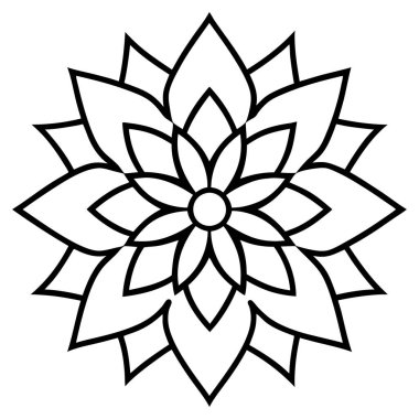 Mandala süs deseni ana hat biçimi