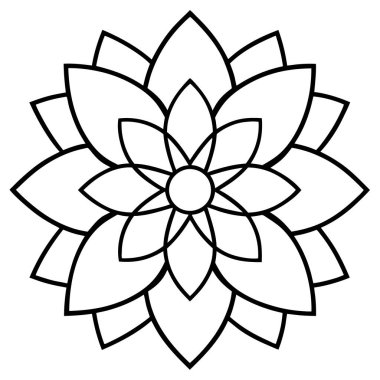 Mandala süs deseni ana hat biçimi