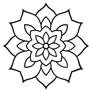 Mandala süs deseni ana hat biçimi