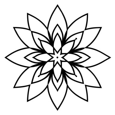 Mandala süs deseni ana hat biçimi