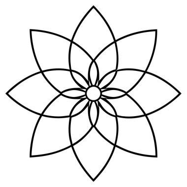 Mandala süs deseni ana hat biçimi