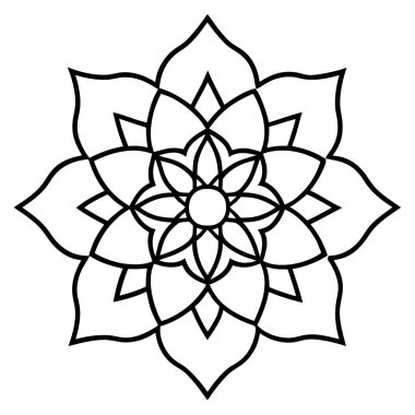 Mandala süs deseni ana hat biçimi