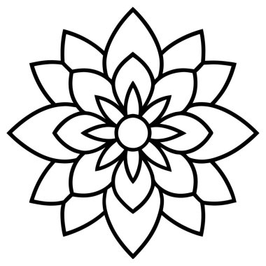 Mandala süs deseni ana hat biçimi