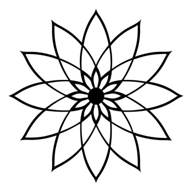 Mandala süs deseni ana hat biçimi