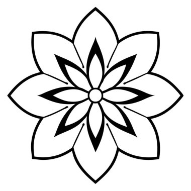 Mandala süs deseni ana hat biçimi