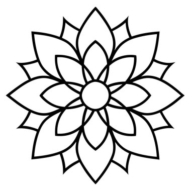 Mandala süs deseni ana hat biçimi