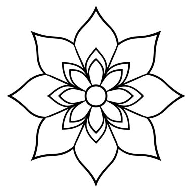 Mandala süs deseni ana hat biçimi