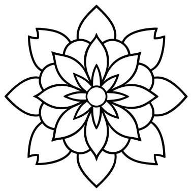 Mandala süs deseni ana hat biçimi