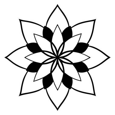 Mandala süs deseni ana hat biçimi