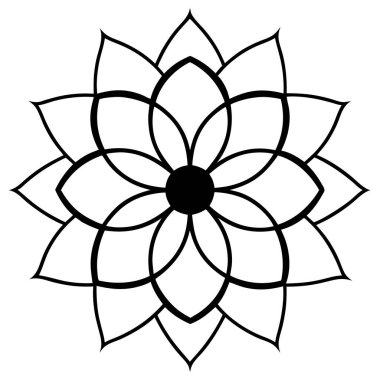 Mandala süs deseni ana hat biçimi